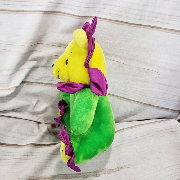 Nanco Psychedelic Sunflower Teddy Bear Plush Stuffed Toy Vintage 9 Inch 2000 - Picture 3 of 9